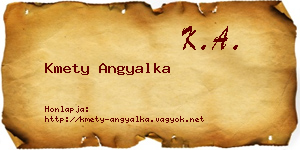 Kmety Angyalka névjegykártya